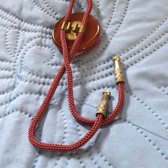 Western Style Bolero Cord Necklace W/Glass Stone - Picture 6 of 8